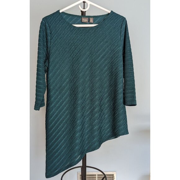 Chico's travelers collection lined 3/4 sleeve asymmetrical pullover tunic - Picture 1 of 6